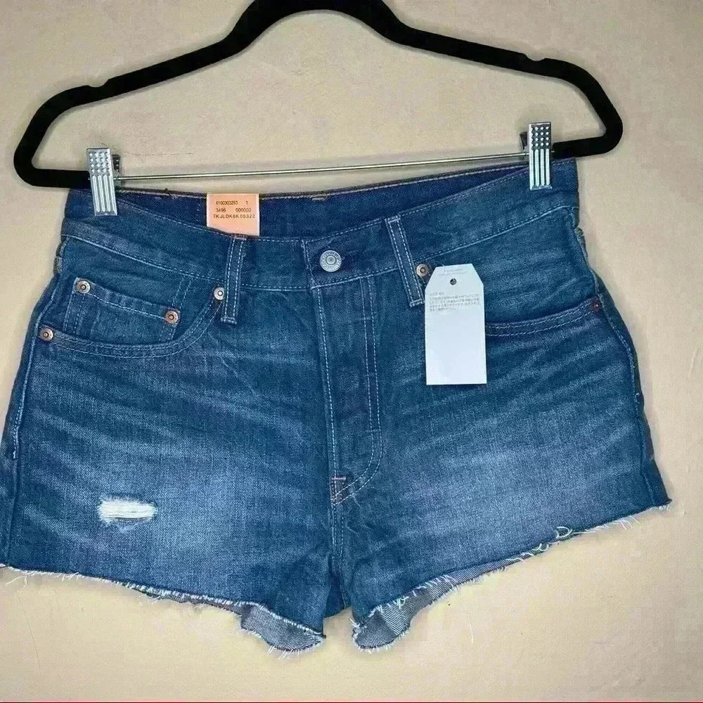 Levi's 501 Distressed Womens Jean Shorts NWT 28